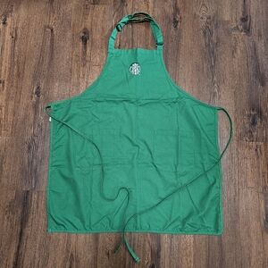 Official Starbucks Coffee Barista Green Employee Apron 2 Front Pockets